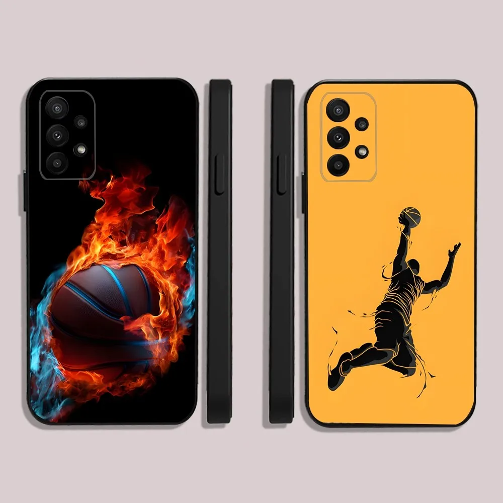 Basketball Basket Sports Phone Case For Samsung S24,23,22,30,21,10,9,Ultra,Plus,Lite,FE,5G Black Soft Case