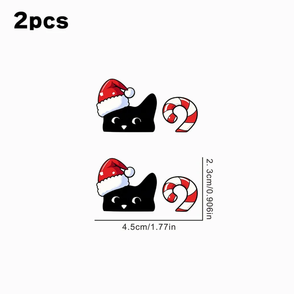 2 pieces of Santa hat cat stickers, car rearview mirror decorative stickers, laptop decorative items