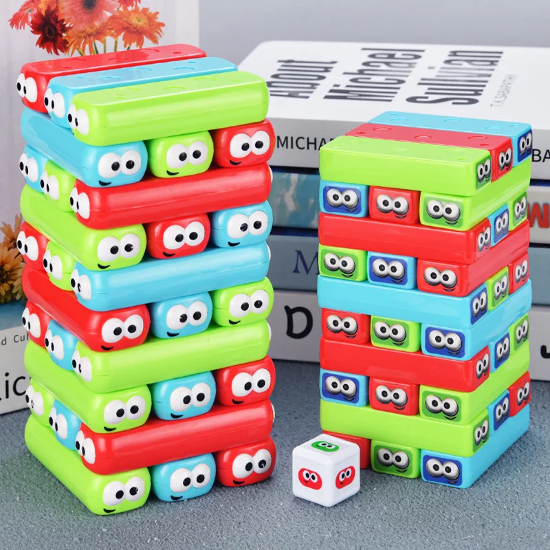 Kleurrijk stapelen muziek stapeltoren partyspel interactieve kinderpuzzel oog stapelen tekenblok speelgoedcadeaus voor kinderen