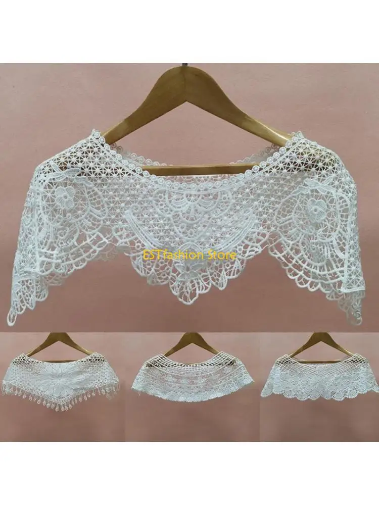 

Y5GC женская летняя милая кружевная солнцезащитная шаль, вязаная крючком цветочная свадебная накидка, шарф, свадебное болеро,
