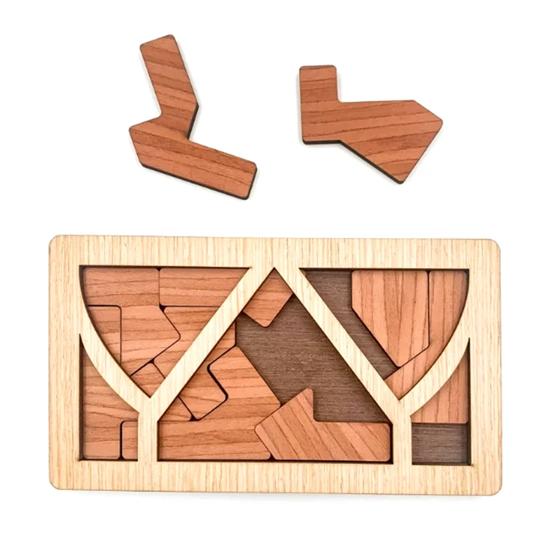 لعبة ألغاز Tangram الخشبية ذات الطلب الجديد للذكاء والذكاء العقلية للبالغين