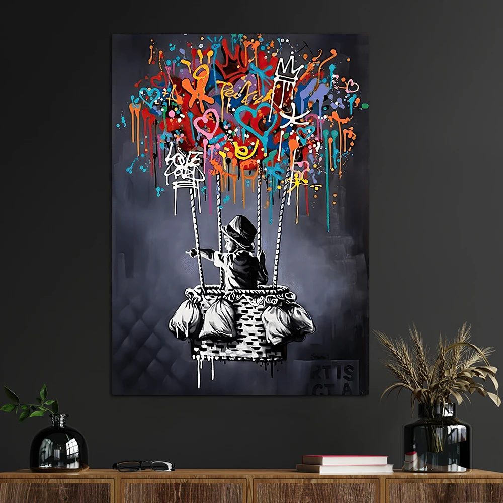 Art mural abstrait classique, art mural de rue Banksy, impression sur toile HD, affiche, décoration pour la maison, le salon, la chambre à coucher