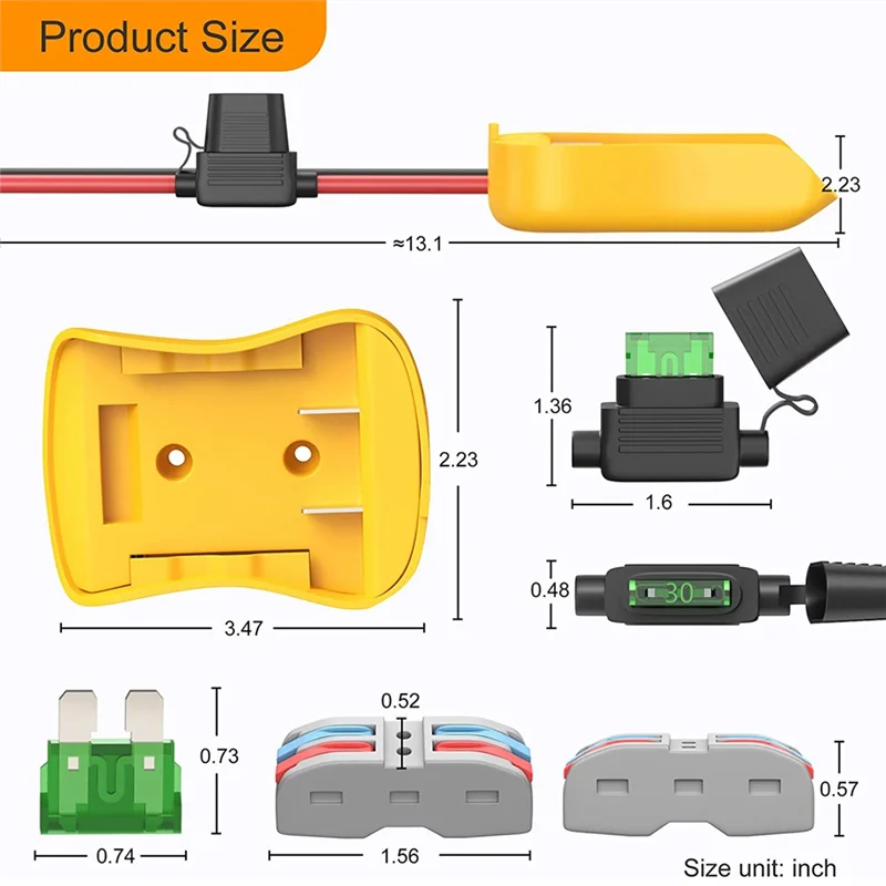 

Popular Power Wheels Battery Adapter for Dewalt 20V Converter Kit 12 AWG Wire
