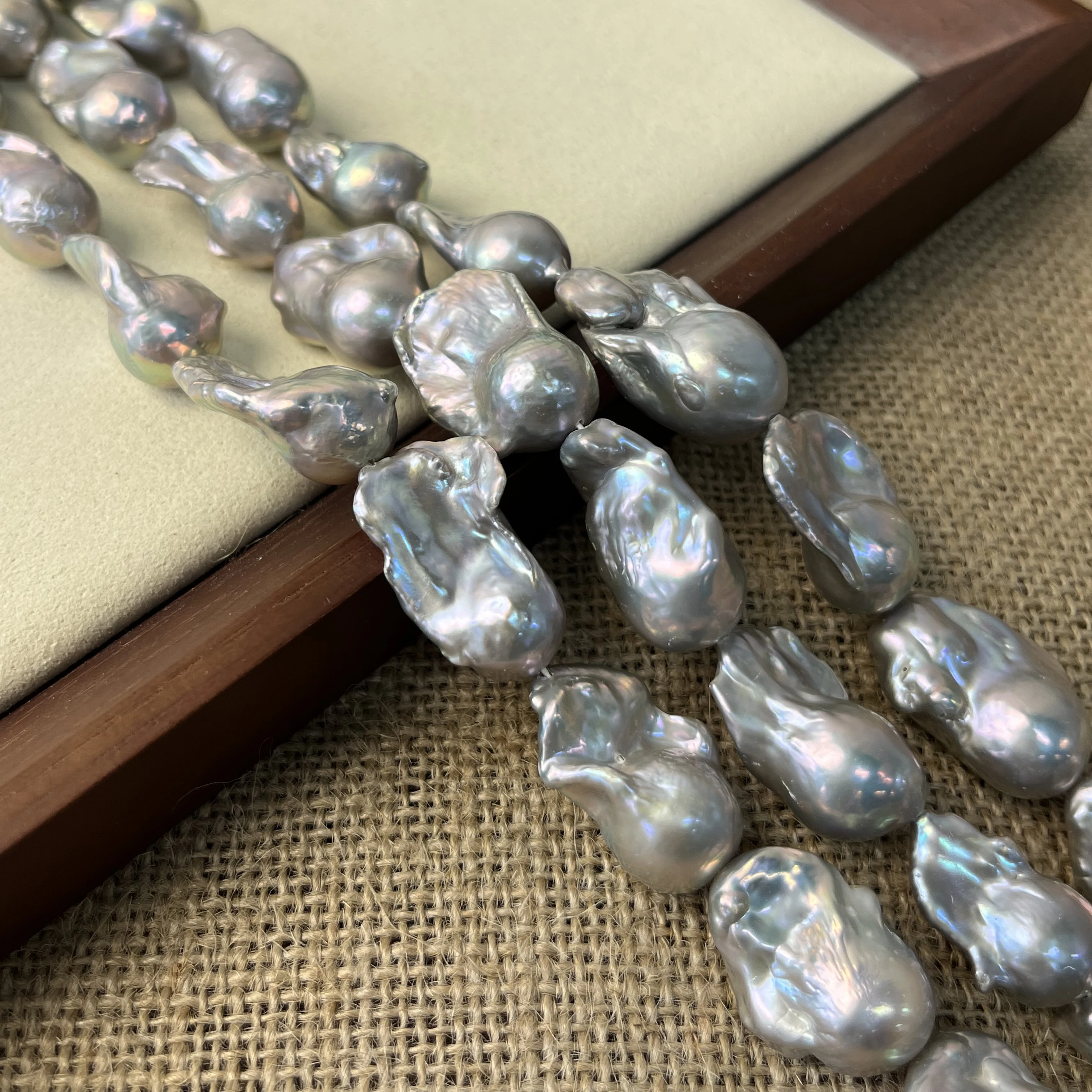 

15-20mm6A Natural Freshwater Silver Fishtail Baroque Pearl Bead Jewelry MakeDIY Necklace Bracelet Accessories Gift Wedding Women