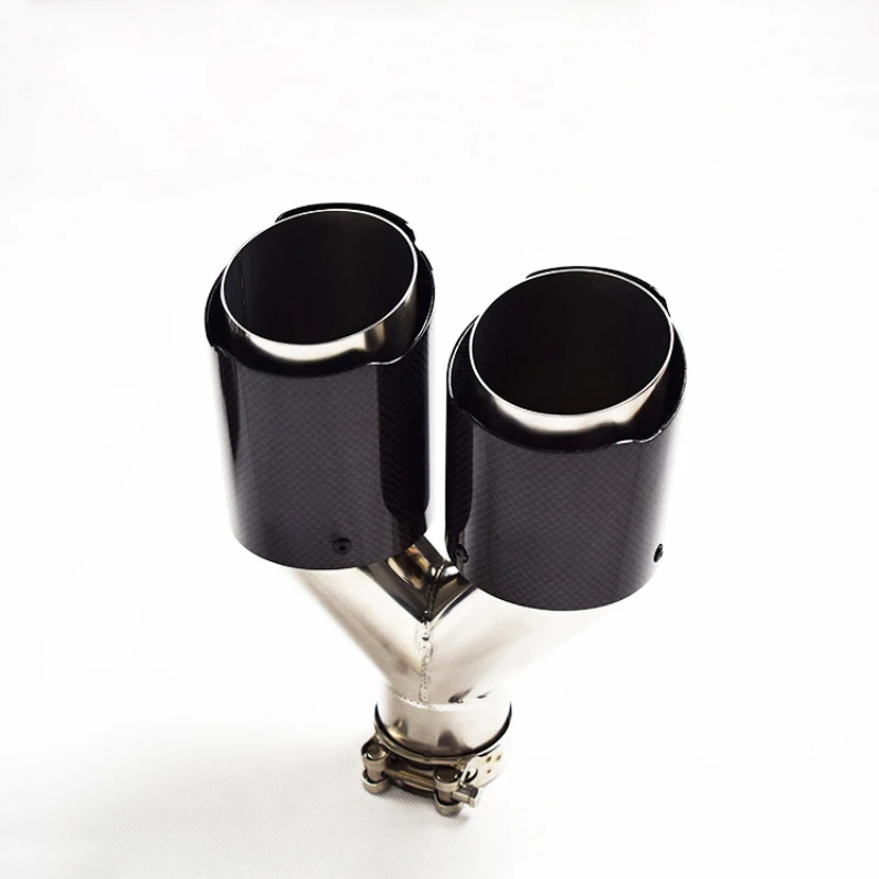 

1 Piece For BMW Car Carbon Fiber Muffler Tip Y Shape Double Outlet Exhaust Pipe Mufflers Nozzle Decoration
