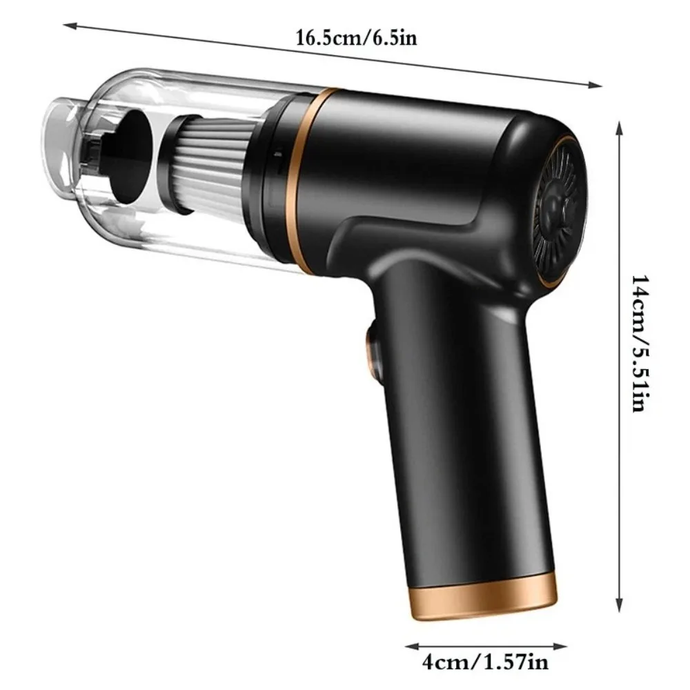 Aspiradora de mano inalámbrica de 50W para uso en seco y húmedo con 9 accesorios, 3000mAh y puerto Tipo-C – Ideal para coche, oficina y hogar, perfecta para recoger derrames rápidamente, limpiar rincones y es ligera y portátil para la limpieza diaria.