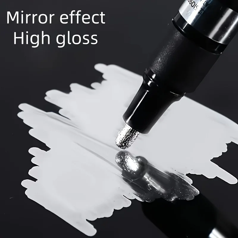 3/2/1 Stück Chrom-Spiegelmarker 2mm DIY Reflektierender Lackstift Permanent Gold SILBER Marker für Ausbesserungen, Modellbau, Markierungen – Detail 2
