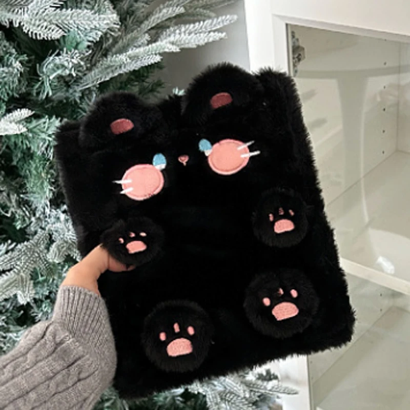 Plush Dog & Cat A6 Loose-leaf Binder with 4 Grid Pages Cute Animal Card Album for Kpop Cards & School Stationery view 5