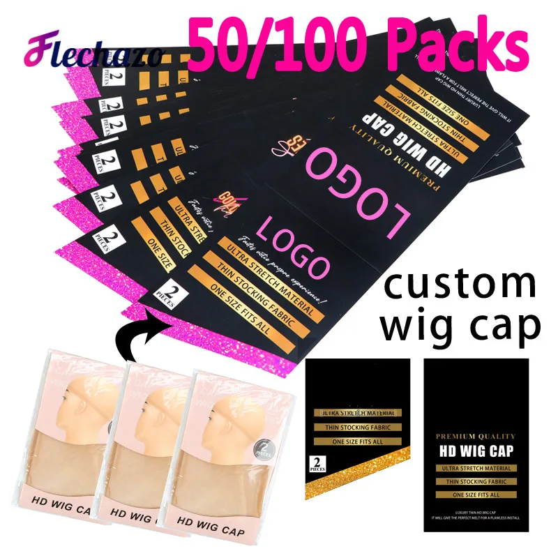 HD Wig Cap For Women Skinlike Transparent Stocking Wig Caps For Wigs Thin Invisible Sheer Breathable Stocking Caps Logo Custom