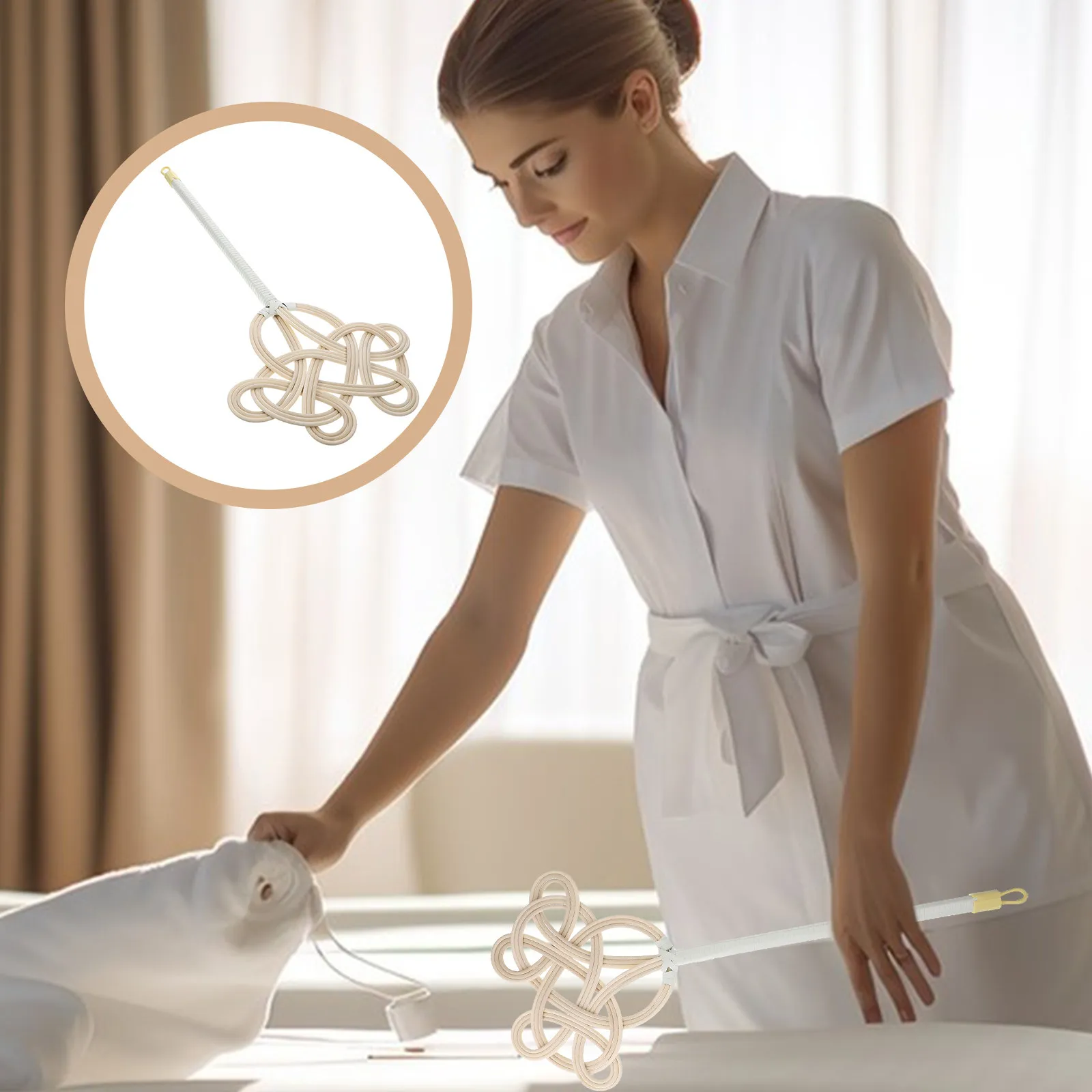 

Long Handle Rattan Quilt Beater for Efficient Dust Removal Heavy Duty Household Cleaning Tool for Quilts Duvets Down Jackets