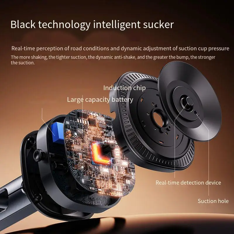 Magnetic Vacuum Suction Car Phone Holder 360° Rotating Electric Vacuum Cup Mount Universal for Car IPhone Navigation DJI Gopro