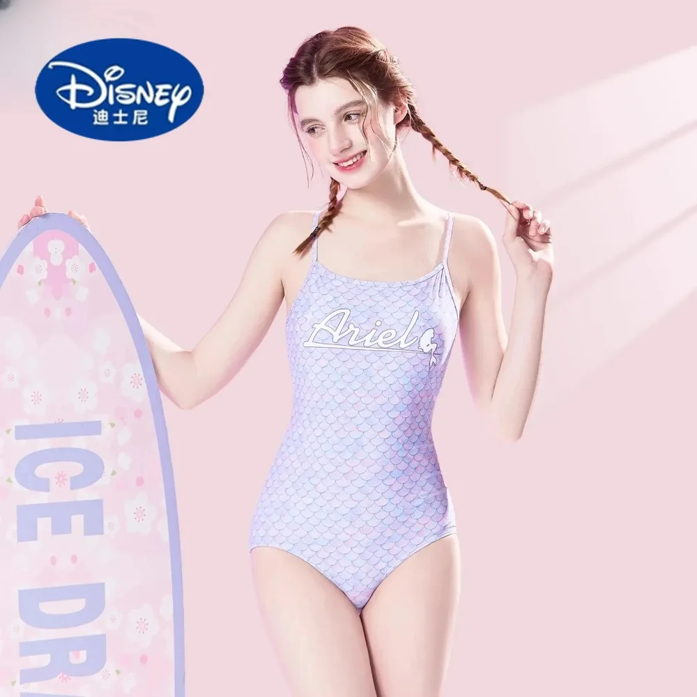 Disney  Atlantis Swimsuit Women's Swimming Pool Training Racing New Color Scale Racing One-piece Swimsuit