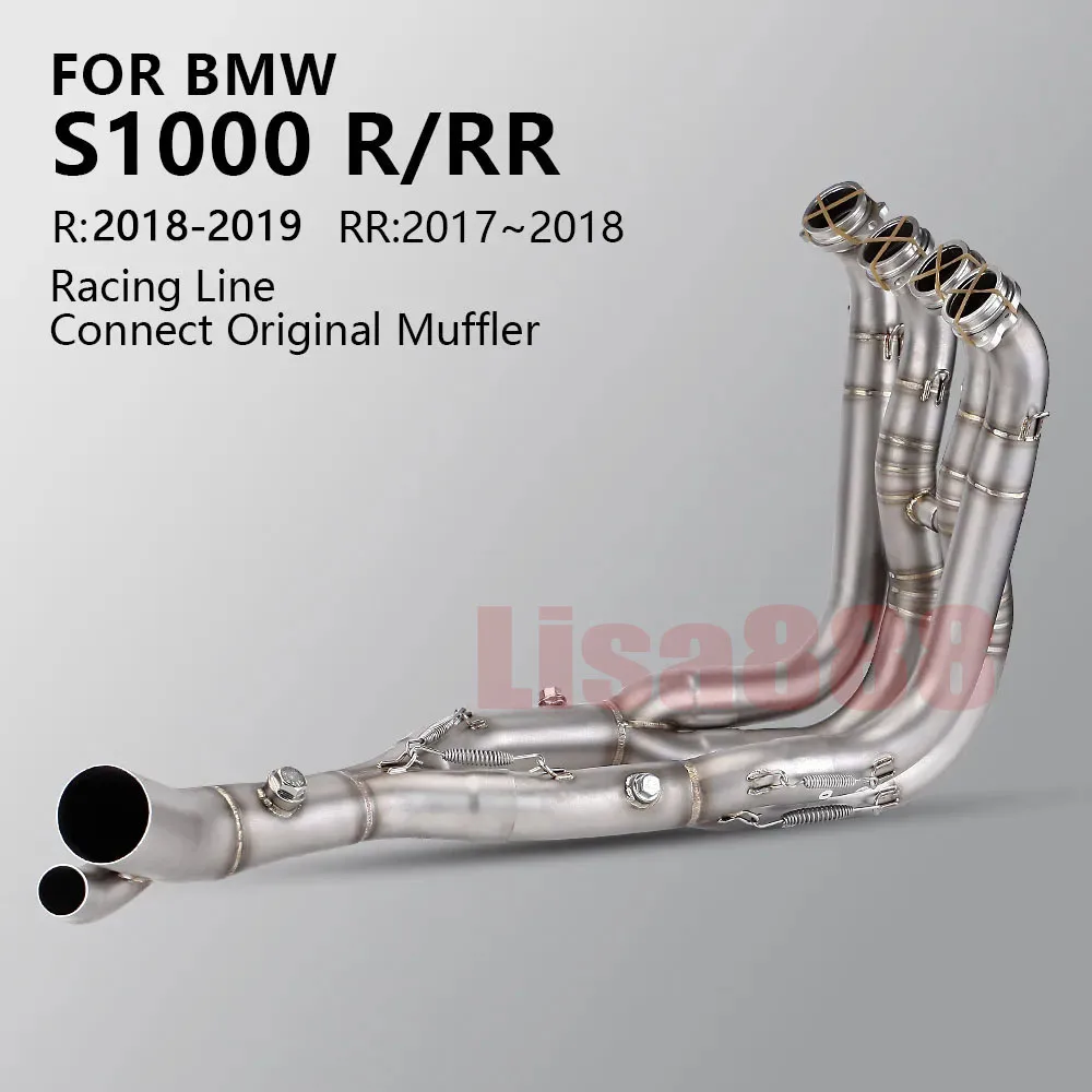 

Slip On For S1000R S1000RR 2017-2020 Motocycle Exhaust Front Link Pipe Connect to original Muffler Tube