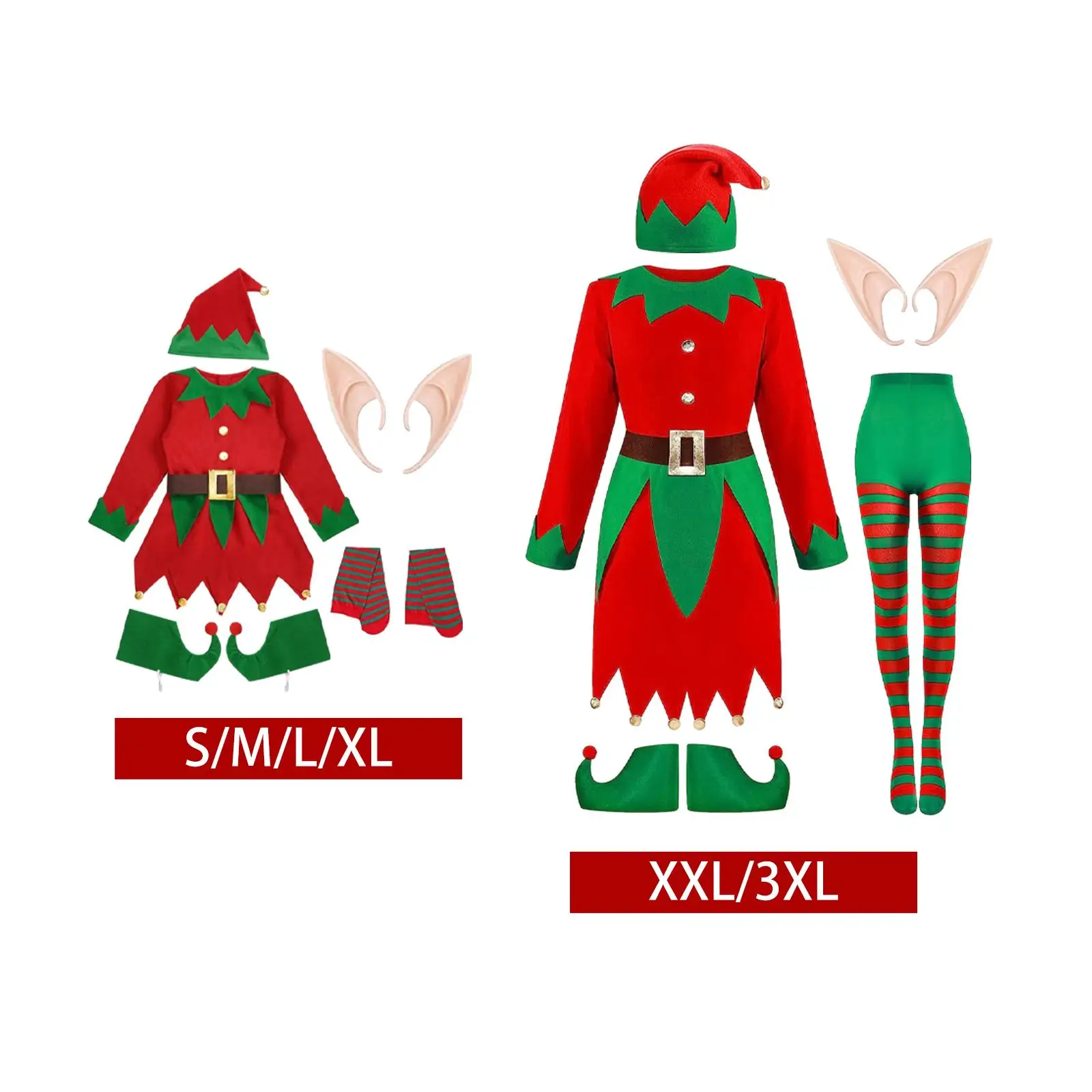 قزم عيد الميلاد زي أغطية الحذاء فستان بتصميم حالم صور الدعائم الملابس مجموعة تأثيري لعيد الميلاد ماردي غرا مهرجان حفلة الهالوين