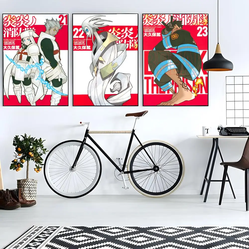 Anime Action Fire Force Poster Modern Living Room Artwork & Beautiful Home Decor Style