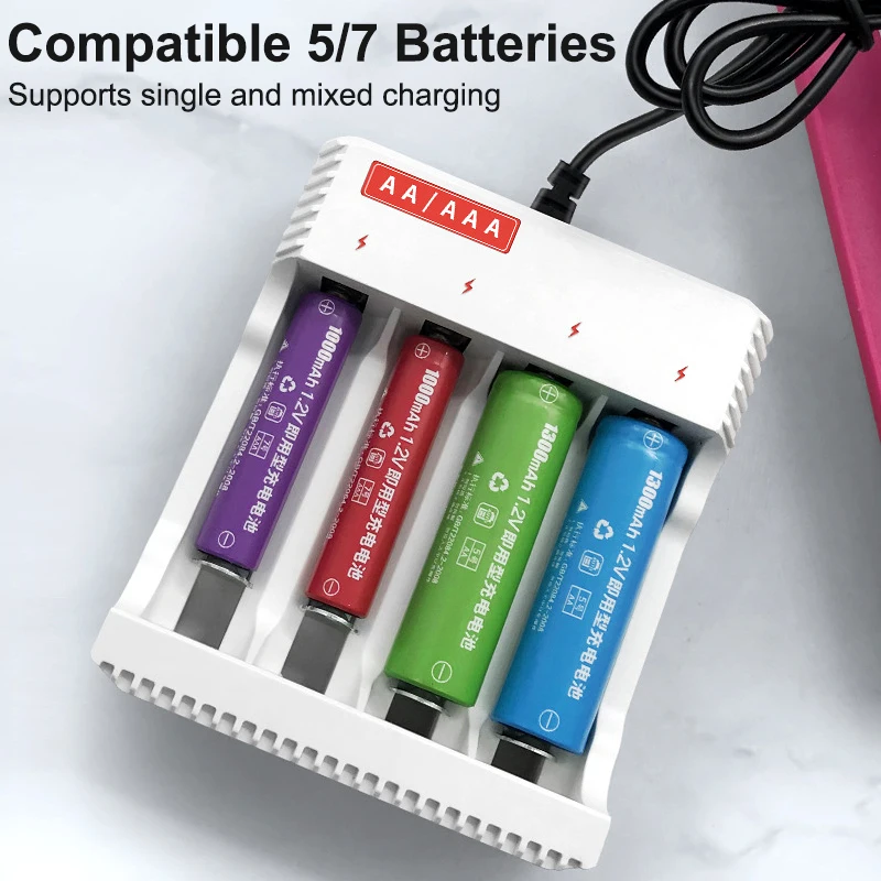 2 4 8 Slots AA / AAA Battery Charger For NI-MH /NI-CD AA AAA 1.2V  Rechargeable USB Battery Charger Independent Charging Adapter