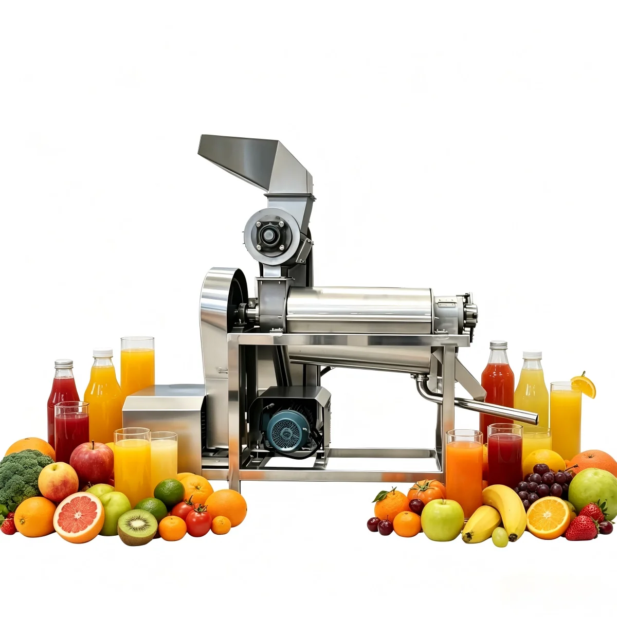 Industrial Spiral Press Fruit Juice Extractor with Motor & Gear 304 Stainless Steel Apple Pear Juicer