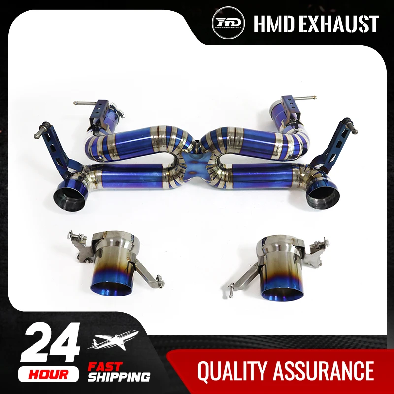 HMD Titanium Exhaust System Performance Catback for Ferrari 488 Pista Spider GTB 3.9T Valve Muffler With Tips