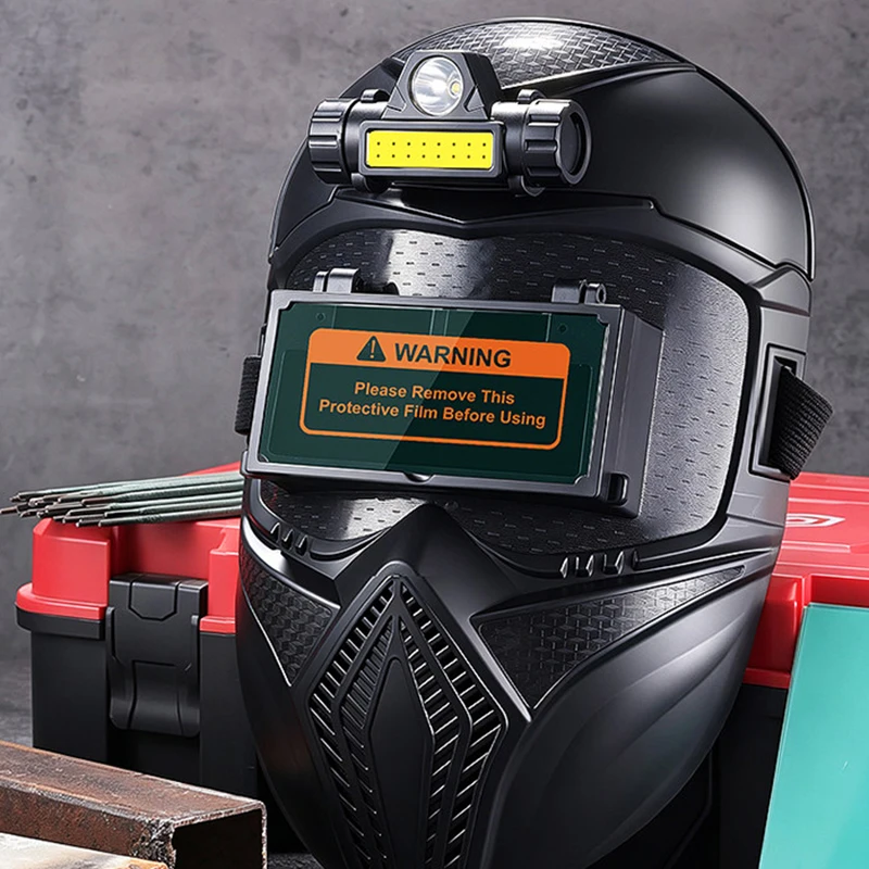 Automatic Darkening Welding Helmet Flip Up Lens Full Face Hood for MIG ARC Welding Anti Glare Eye Protection Motorcycle Repair
