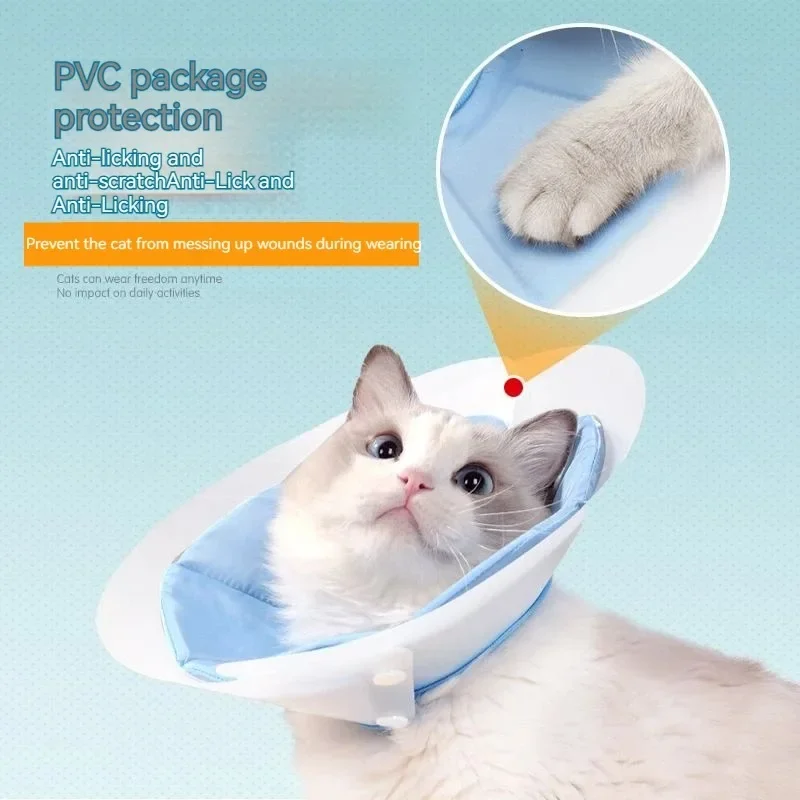 Cat Elizabeth Circle Anti-licking and Bite Collar Headband Cat Post-operative Beauty Double-layer PVC Cat Elizabeth Circle