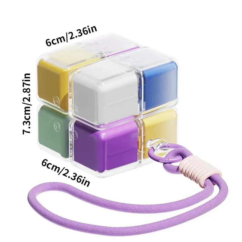 8-Grid Magic Cube Medicine Storage Box – Sealed, Portable Travel Pill Organizer with Hanging Rope, Travel Essential