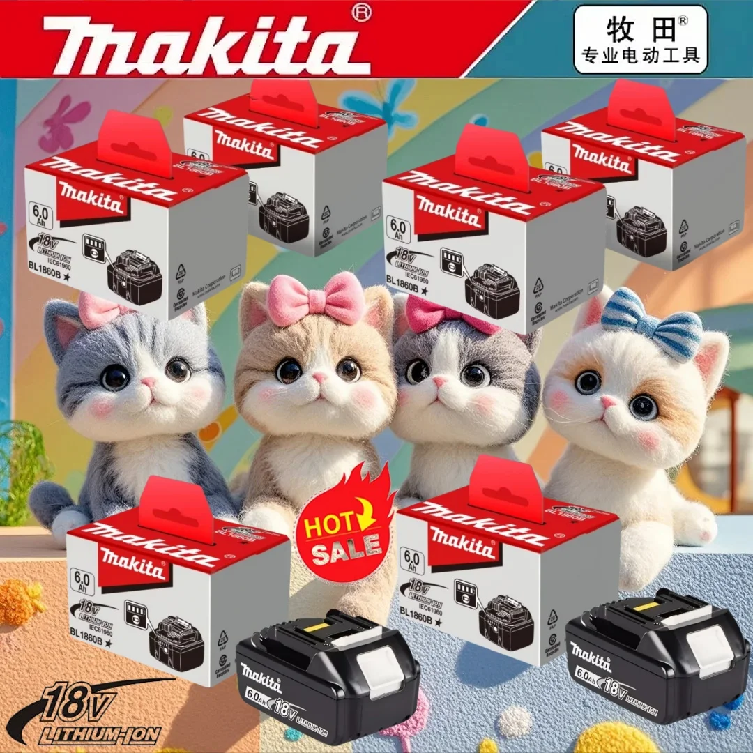 

♎︎BL1860B Makita 18V battery BL1850B BL1850 BL1840 BL1830 Screwdriver Battery & Charger 18v Replacement Power Tool Batteries.✿