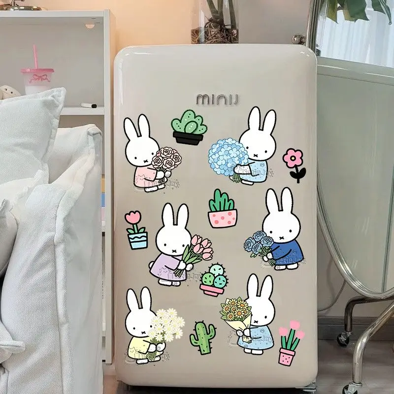 Cartoon Kawaii New Style Ins Wind Stickers Refrigerator Air Conditioning Porch Cabinet Self-adhesive Decoration Delicate Miffy