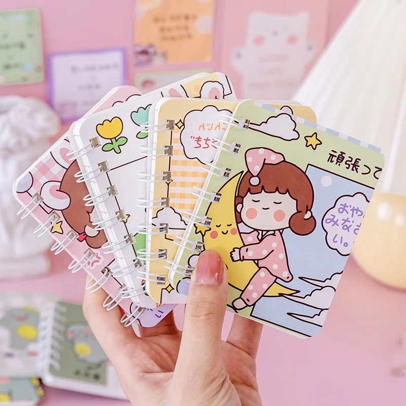 1pcs A7 Kawaii Diary Pocket Book Cute Flower Coil Book Love Note Book Student Mini Journal Notebook Office Accessories