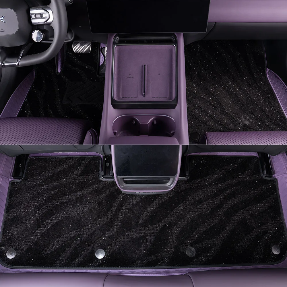 6 Pcs Fully Enclosed Nappa Leather Foot Pad For New Xpeng P7 2025 Interior Modification Accessories Double Layered Carpet
