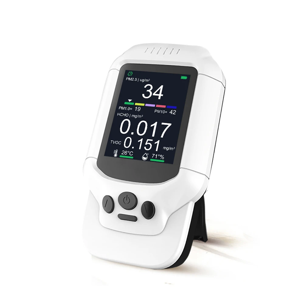 

Portable Gas Analyzer 8-in-1 Air Quality Monitor PM2.5 PM1.0 PM10 TVOC HCHO TEMP HUM Meter Detector