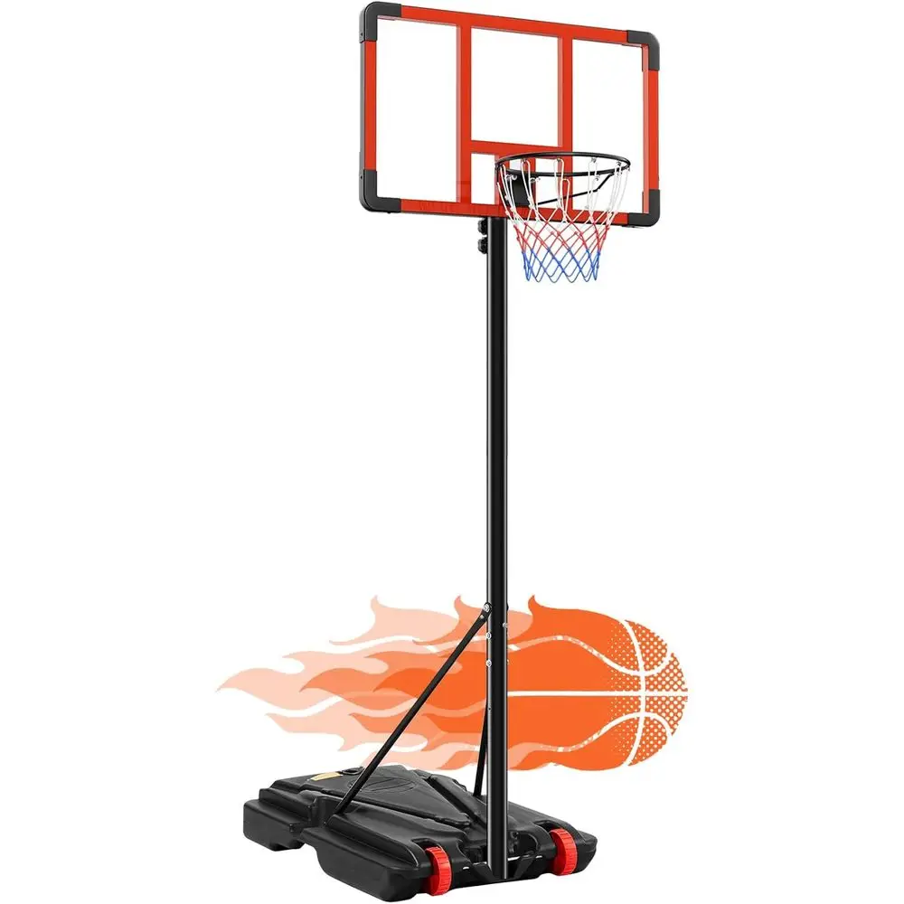 

Портативное баскетбольное кольцо с регулировкой высоты до 10 тонн, с небьющейся доской 44 дюйма и амортизирующим ободом для использования на улице и в помещении