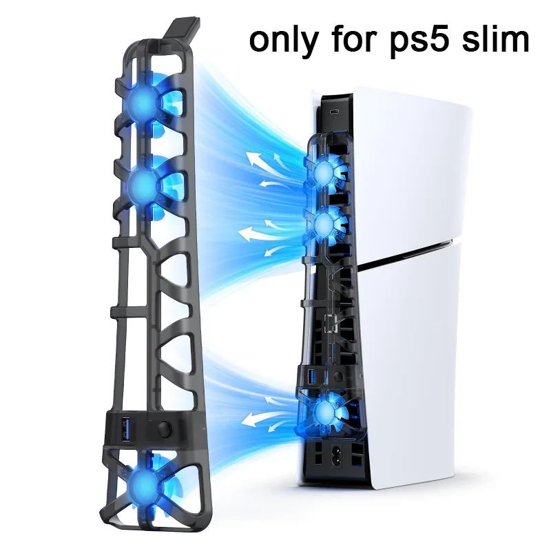 For Playstation Play Station PS 5 PS5 Slim Game Console Cooling Fan Cooler Ventilator Refrigerator USB Table Exhaust Ventilation