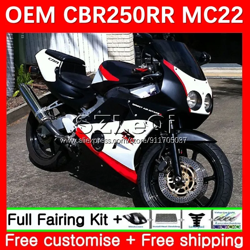 Injection For HONDA CBR250 CBR 250 RR CC 250RR 27No.36 CBR250RR White black 90 91 92 93 94 MC22 1995 1996 1997 1998 1999 Fairing