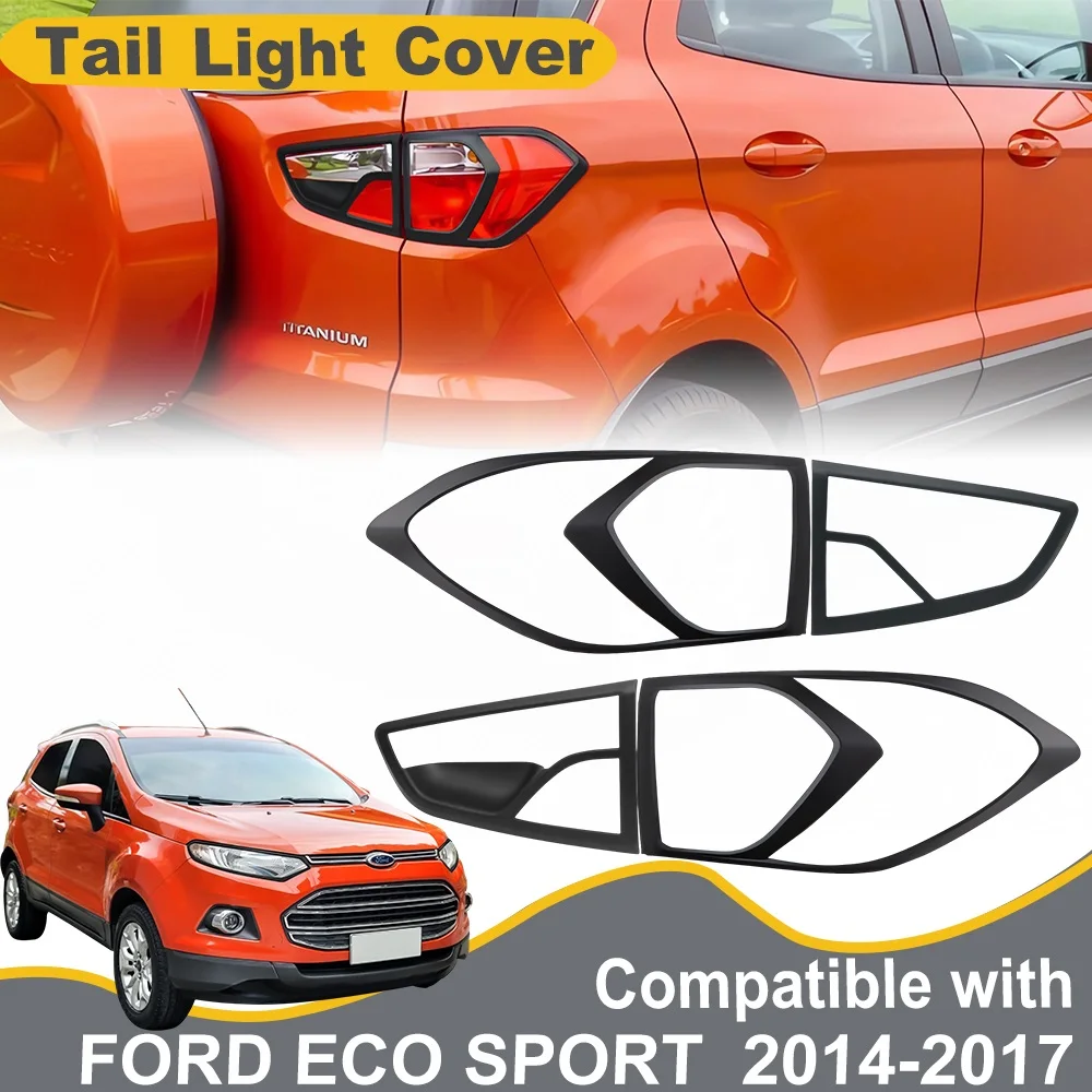 

Tail Light Cover For Ford Ecosport 2014 2015 2016 2017 ABS Matte Black Rear Light Lamp Cover Exterior Accessories Car Styling