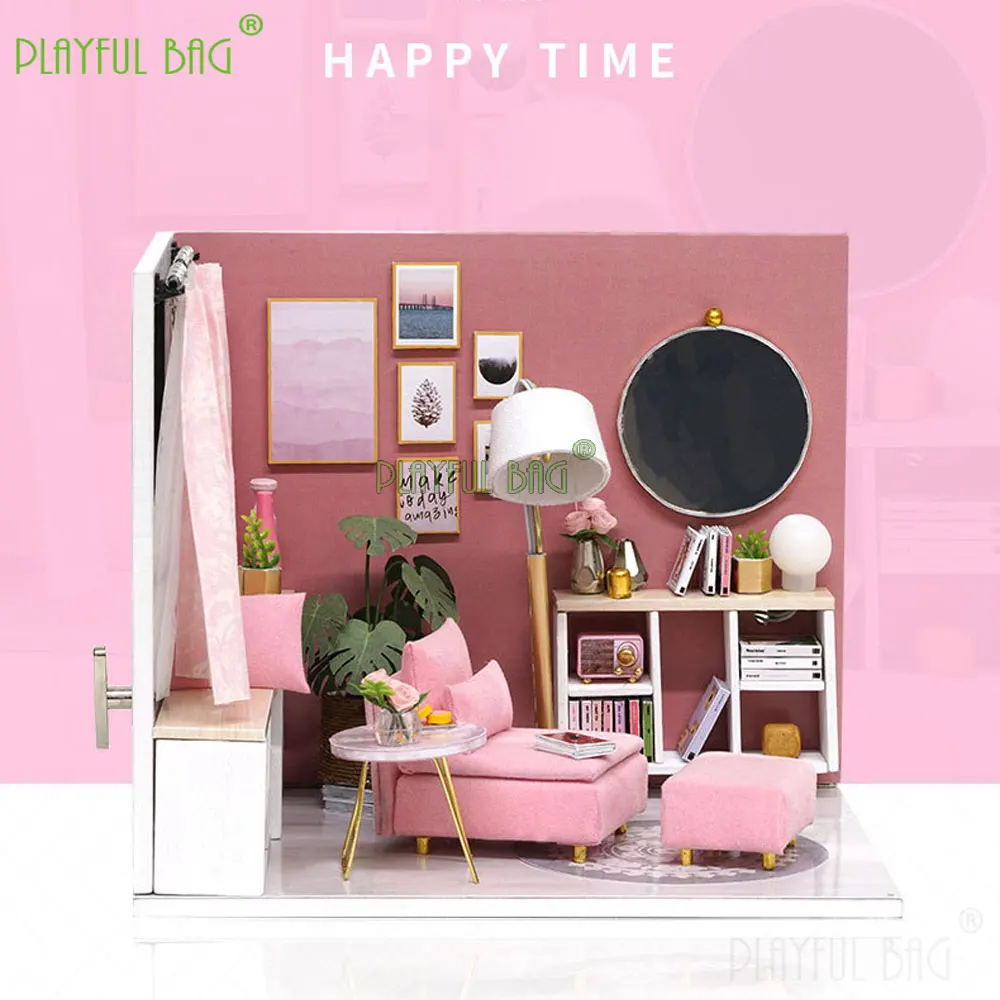 "وقت سعيد" لتقوم بها بنفسك مجموعة بيت الدمى الإبداعية فيلا العمارة نموذج مشروع بناء مصغر للاسترخاء وديكور المنزل UG398 #3