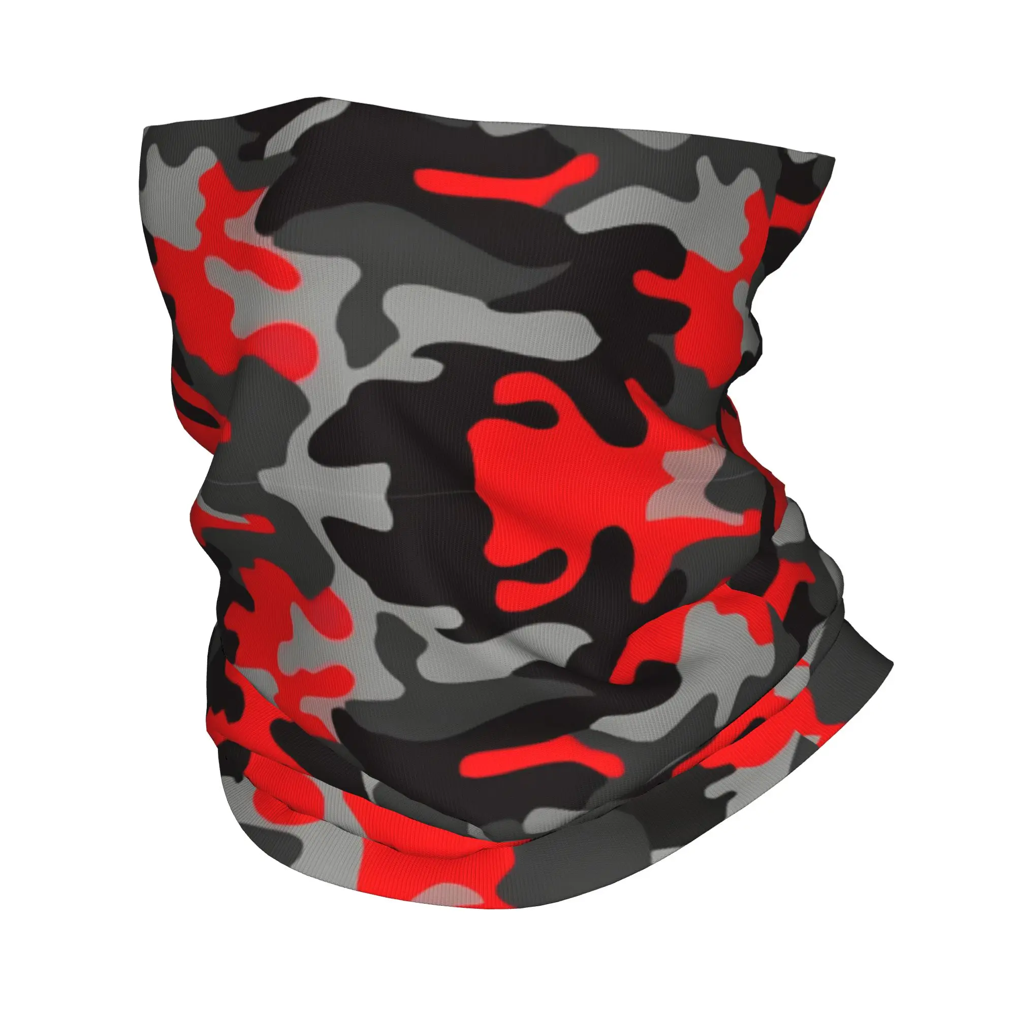 

Custom Red Camouflage Bandana Neck Warmer Women Men Winter Ski Tube Scarf Gaiter Dutch Tblock Camo Face Cover