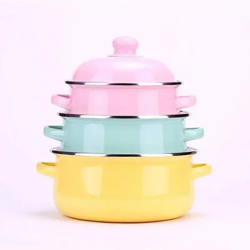 

Enamel Pot Instant Noodle Pot Cookware Set Hot Pot Aluminum Bowls Kitchen Cooking Big Cooking