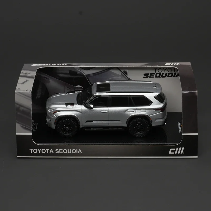 CM en Stock 1:64 Toyota Sequoia XK80 TRD Pro modèle de voiture Collection jouets argent gris moulé sous pression Diorama
