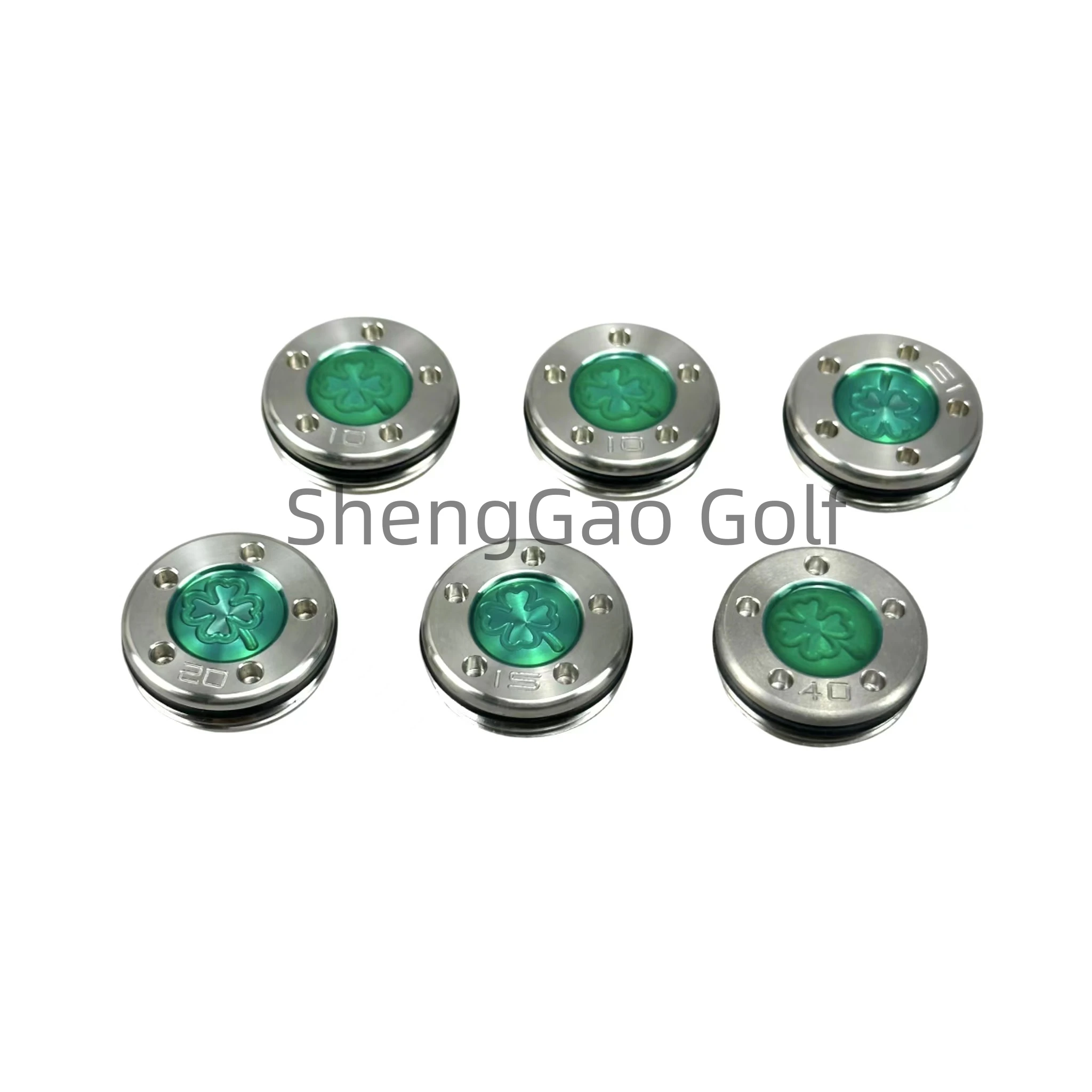 2pcs, 5g/10g/15g/20g/25g/30g/35g/40g Green Lucky Four-Leaf Shamrock Clover Weights for Titleist Scotty Cameron Putters.