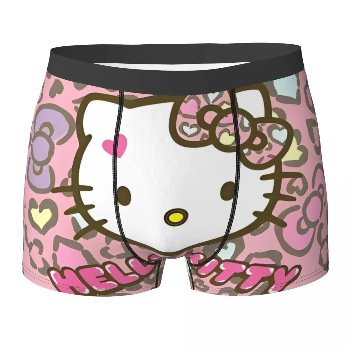 

Kawaii Hello Kitty нижнее белье милые шорты-боксеры с мультяшным принтом модные мужские трусы простые шорты трусы подарок на день рождения