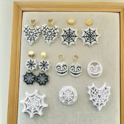 Halloween Series Horror Main Picture Spider Web/grimace Kid/polymer Clay Cutter Cutting Mold for DIY Earrings Jewelry Making