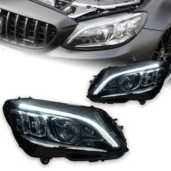 AKD Car Styling Head Lamp for Benz W205 Headlights 2014-2020 C180 C200 C260 C300 LED Headlight Projector DRL Auto Accessories