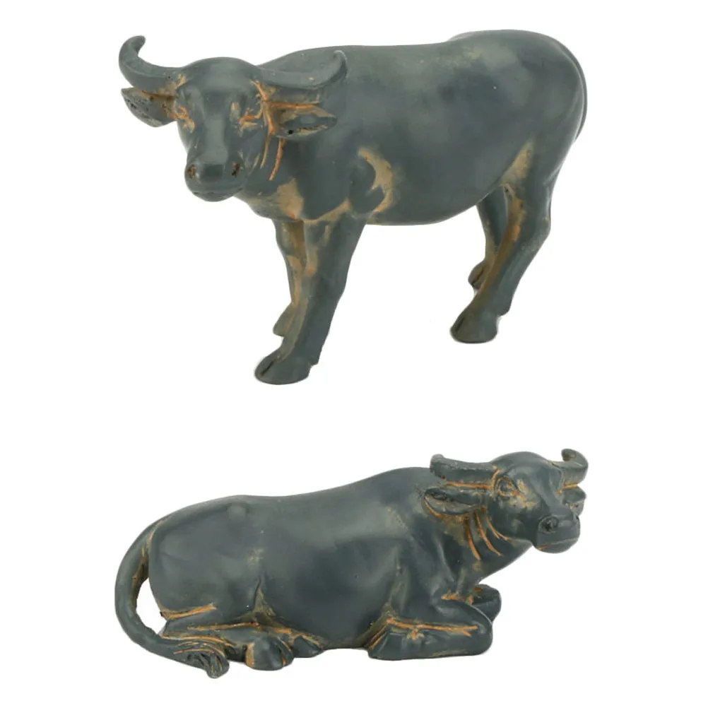 

Набор из 2-х реалистичных фигурок теленков из смолы для мини-сада, стола, бонсай, домашнего декора
