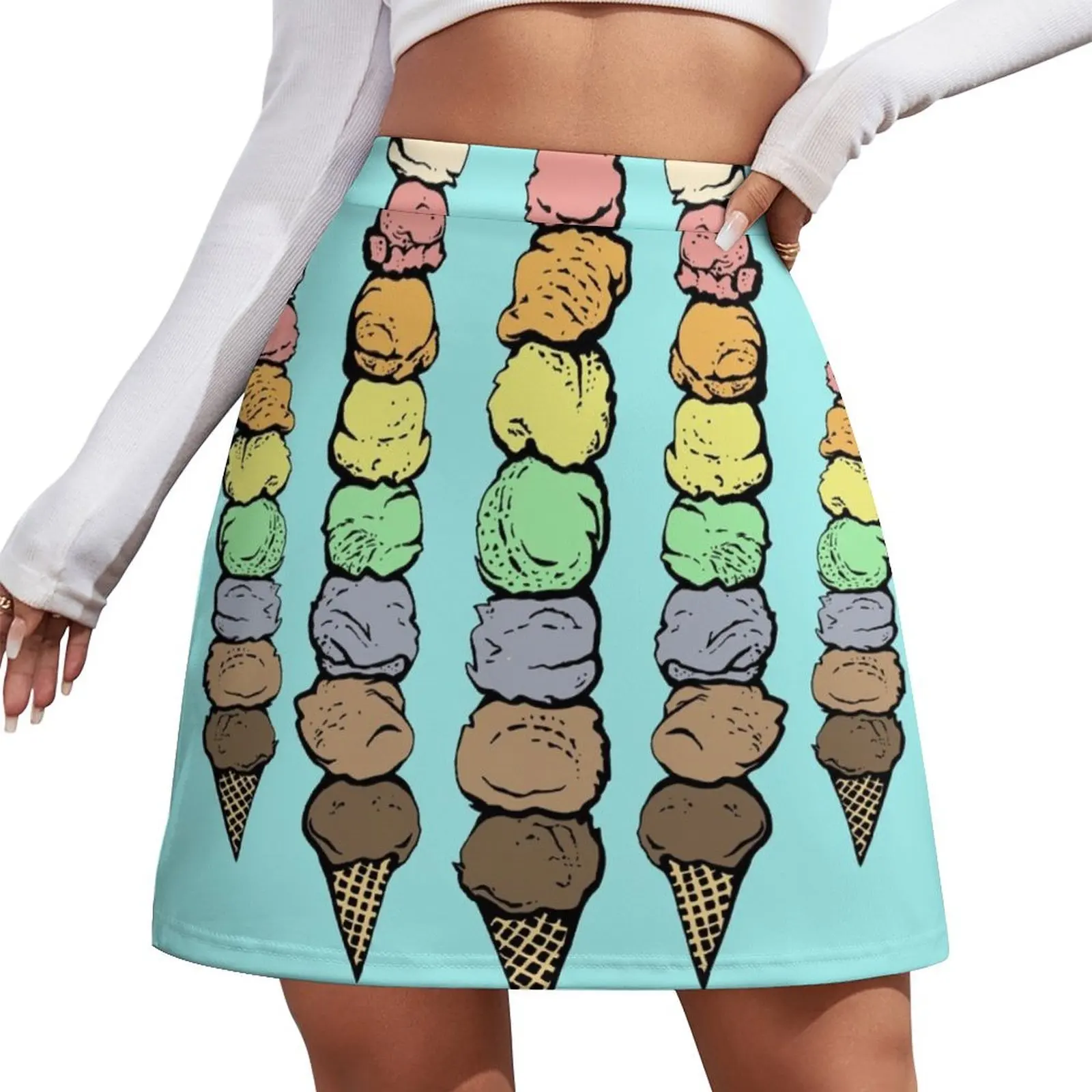 

Giant Rainbow Ice Cream Cones - Multiple Mini Skirt mini skirt elegant social women's skirts Skirt pants Mini