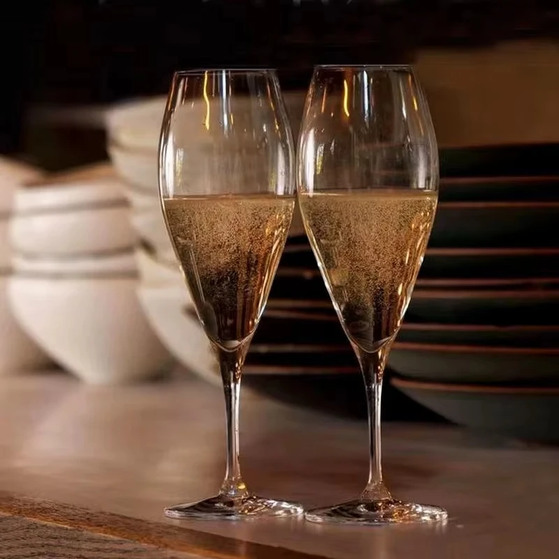 Copas de vino tinto de cristal hechas a mano en Japón, copas de pie bajo, flautas de champán para el hogar y el comedor.