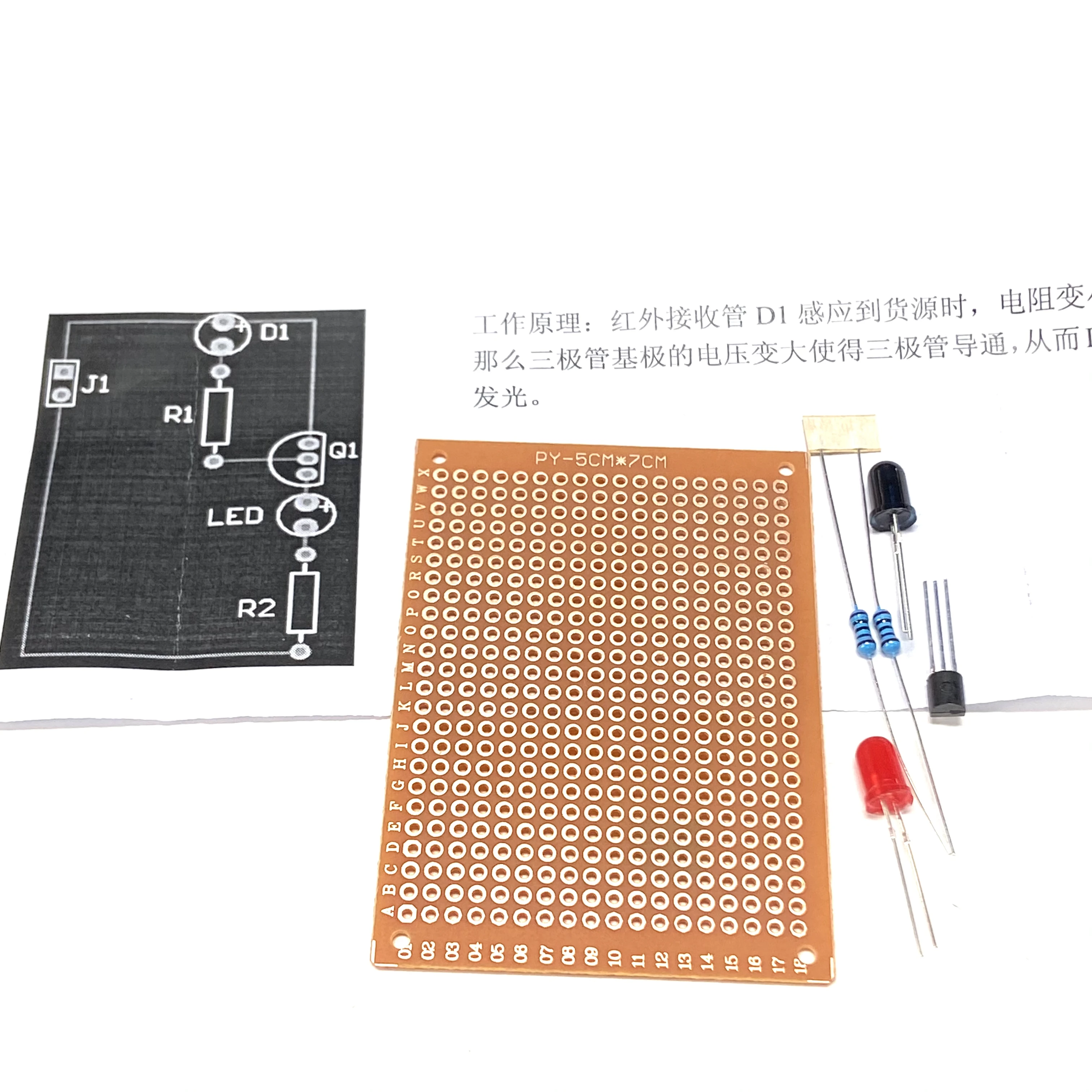 DIY Fire Alarm Circuit Hole Board Fun Electronic Production Diy Kits Students Soldering Skills Experimental Training Kits