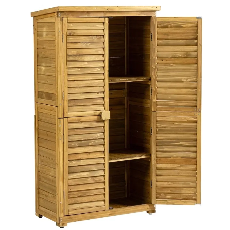 Hot Sale Wooden Outdoor Backyard Garden Shed Outdoor Storage Asphalt Roof with 4 Adjustable Foot Pads for Patio and Lawn