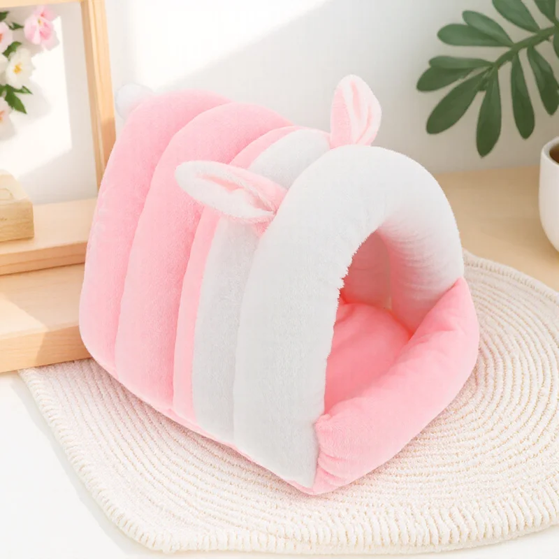 

1pc Warm Cotton Nest For Hamster Rabbit Mice Squirrel Small Pets Cozy Sleeping Bed Winter Pet House Soft Hideout Travel Cage