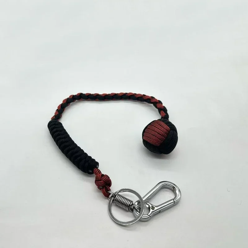 1PCS 35cm DIY Monkey Fist Whip Bracelet Outdoor EDC Self Defense Rope Steel Ball Window Breaker Personal Safety Keychain Tools