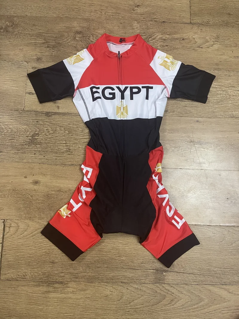 LASER CUT Skinsuit EGYPT NATIONAL TEAM Bodysuit SHORT Cycling Jersey Bike Bicycle Clothing Maillot Ropa Ciclismo